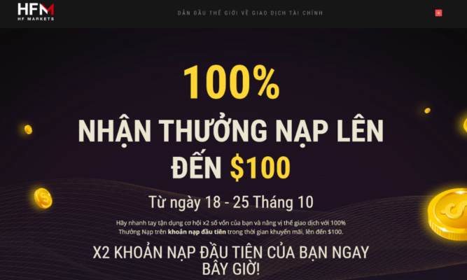 Thưởng nạp lần đầu sàn HFM